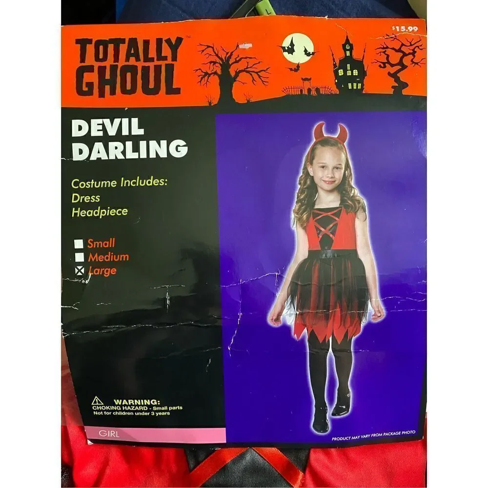 Totally ghoul NWT girls devil darling Halloween costume/child size large￼